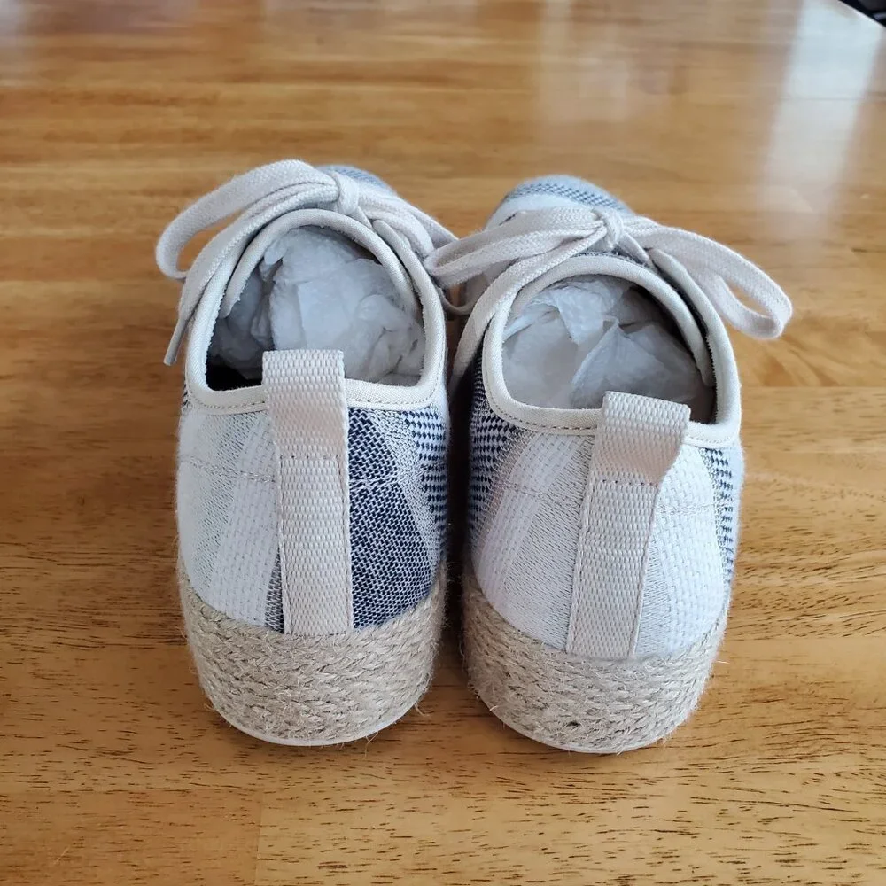 BOBS from Skechers Cream and Navy Espadrille Platform Sneakers